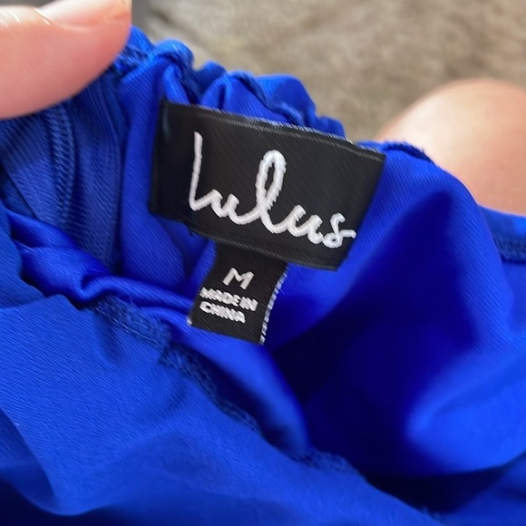 Lulu's cobalt blue halter back straps maxi dress - Picture 5 of 5